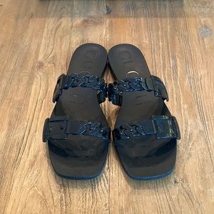 Black Gucci Jelly Slides
